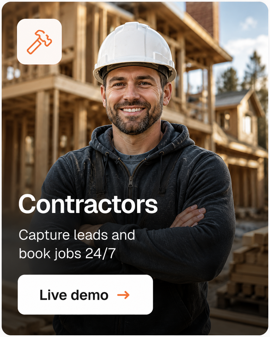 Contractors · Capture leads and book jobs 24/7